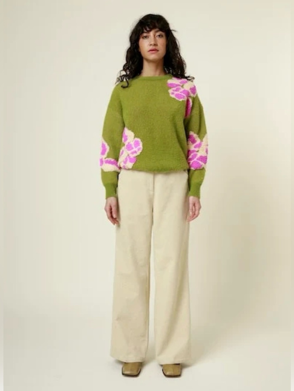 FRNCH Olive Green Crewneck Sweater
